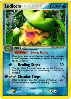 Pokemon TCG Ludicolo 10/107 EX Deoxys Holo Rare MP - Image 1