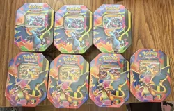 Mega Charizard X and Y Tins factory SEALED -Set of 7 (as pictured) - Pokemon TCG - Image 1