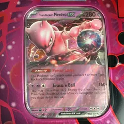 Pokemon TCG Team Rocket Tin box - Mewtwo ex -New- Sealed - - Image 4