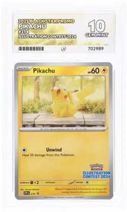 Pokemon TCG Black Star Promo Illustration Contest 2024 Pikachu SVP214 ACE 10 - Image 1