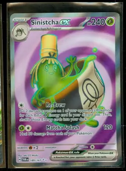 Pokemon SINISTCHA EX 189/167 - Twilight Masquerade - ULTRA RARE FULL ART - MINT - Image 1