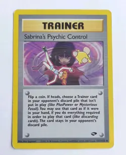 Pokemon Trainer 121/132 Sabrina's Psychic Control 2000 Lightly Played BP - Image 1