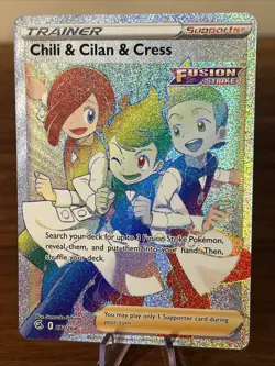 Pokemon Chili Cilan And Cress 273/264 Fusion Strike Rainbow Secret Rare Mint - Image 2