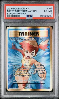 POKEMON PSA 6 MISTY’S DETERMINATION FULL ART 108/108 EVOLUTIONS ENGLISH 2016! - Image 1