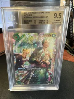 Roronoa Zoro One Piece PRB02-006 SP The Azure Sea OP14 BGS 9.5 JP - Image 1