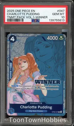 PSA 10 One Piece - Charlotte Pudding OP06-047 - Winner 2025 Vol 1 English - Image 1