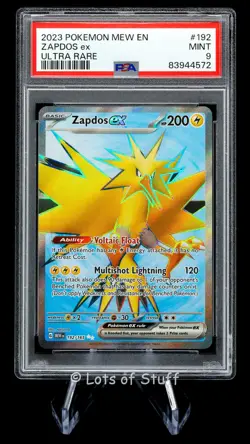 PSA 9 MINT Zapdos ex Ultra Rare Holo Pokemon Card 151 2023 192/165 -72 - Image 1