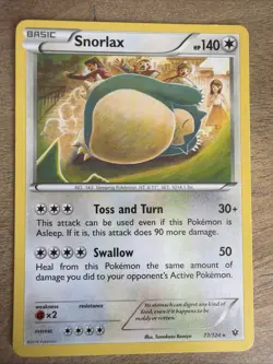 Snorlax 77/124 Fates Collide Rare Pokemon Card | NM - Image 1