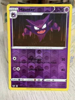 HAUNTER 084/202 LP UNCOMMON REVERSE HOLO S&S BASE POKEMON CARD TCG FREE SHIPPING - Image 1