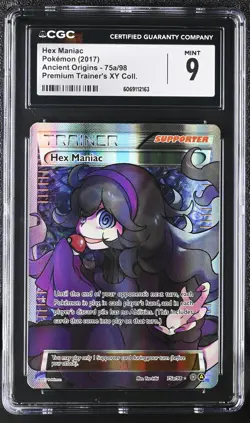 CGC 9 MINT Hex Maniac 2017 Ancient Origins 75a/98 Holo Pokemon Card - Image 1