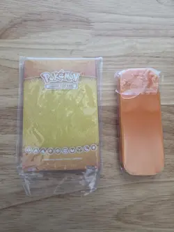 Pokemon Orange Ultra Pro Magnetic CARD PROTECTOR CASE w/DISPLAY BASE STAND - Image 2