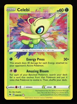 Celebi 009/185 Amazing Rare Vivid Voltage Pokemon Card - Image 1