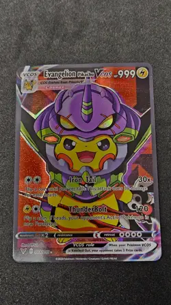 Evangelion Pikachu VCOS Holo Non-TCG Fan Art 013/055 Pokemon Card - Image 1