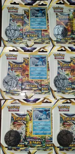 18x Pokemon TCG: Sword & Shield Brilliant Stars 3 Pack Blister -Glaceon/ Leafeon - Image 5