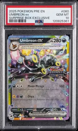 2025 POKEMON PRE EN-PRISMATIC EVOLUTIONS #060 UMBREON EX PSA 10 - Image 1