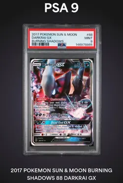 2017 Pokemon Burning Shadows #88 Darkrai GX PSA 9 Mint - Image 1