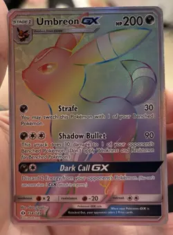 Pokemon Umbreon GX Secret Rare Holo Full Art Sun & Moon 154/149 200 HP TCG Card - Image 2