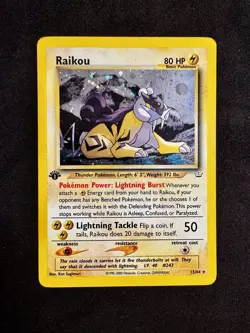 Pokemon Raikou 1st Edition Holo Rare Neo Revelation 13/64 Ken Sugimori - Image 1