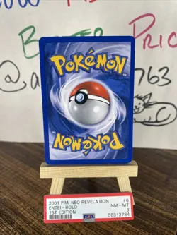 ✨ Pokemon Entei Neo Revelation 1st Edition #6 DOUBLE HOLO ERROR 2001 SWIRL ✨ - Image 3
