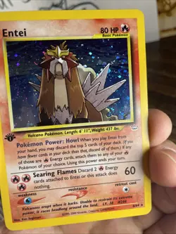 ✨ Pokemon Entei Neo Revelation 1st Edition #6 DOUBLE HOLO ERROR 2001 SWIRL ✨ - Image 4