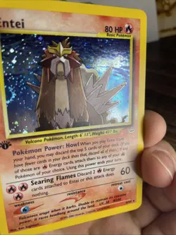 ✨ Pokemon Entei Neo Revelation 1st Edition #6 DOUBLE HOLO ERROR 2001 SWIRL ✨ - Image 5