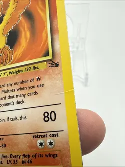 Pokemon MOLTRES Fossil Holo Rare 12/62 70 HP Vintage 1999 TCG Card - Damaged - Image 5
