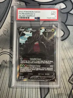 2022 Pokemon SWSH Silver Tempest Regidrago V #184/195 PSA 9 Mint - Image 1