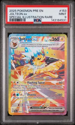 2025 POKEMON PRE EN-PRISMATIC EVOLUTIONS #153 JOLTEON EX PSA 9 - Image 1