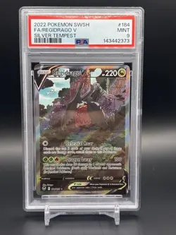 2022 POKEMON SWORD & SHIELD SILVER TEMPEST #184 FULL ART/REGIDRAGO V PSA 9 - Image 1