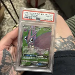 2019 POKEMON SUN & MOON UNBROKEN BONDS #193 FULL ART/VENOMOTH GX PSA 10 - Image 1