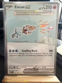 Eiscue ex 222/197 Sv03: Obsidian Flames Holo M/NM Pokemon TCG - Image 1
