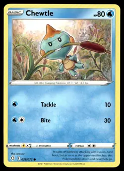 Chewtle Shining Fates 026/072 MP Pokemon TCG | Buy 1 Get 2 Free - Image 1