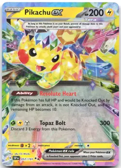 Pikachu ex 057/191 Double Rare Surging Sparks Pokemon Near Mint - Image 1