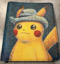 Grey Felt Hat Pikachu Top loader Binder By Chef Ken Lee Pokemon Limited Edition - Image 1