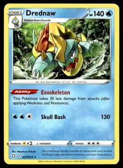 Drednaw Shining Fates 027/072 MP Pokemon TCG | Buy 1 Get 2 Free - Image 1