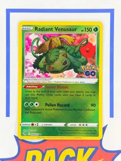 Radiant Venusaur Holo Rare Pokemon Go! 004/078 TCG Small Crease - Image 1