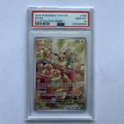 2024 POKEMON TWM EN-TWILIGHT MASQUERADE ILLUSTRATION RARE #188 EEVEE PSA 10 - Image 1