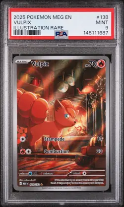 Pokemon MEG EN Vulpix 138/132 Illustration Rare PSA Mint 9 STRONG - Image 1
