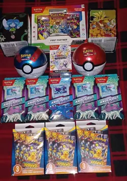 (14×) Pokemon SEALED LOT- Series 1/Prismatic BB/Pokeball/Tin/Knockout/S. Sparks - Image 1
