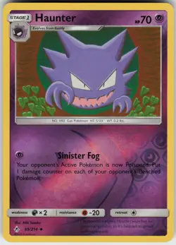 Haunter 69/214 Uncommon Unbroken Bonds Pokemon Reverse Holo Near Mint - Image 1