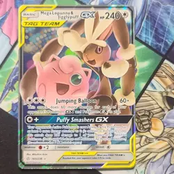 Pokemon Mega Lopunny & Jigglypuff GX 165/236 SM Cosmic Eclipse Ultra Rare Holo … - Image 1