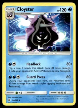 Cloyster SM Base Set 34/149 MP Pokemon TCG | Buy 1 Get 2 Free - Image 1