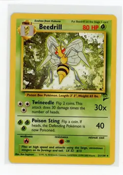 Pokemon Base Set 2 #021/130 Beedrill Non-Holo Rare - Image 1