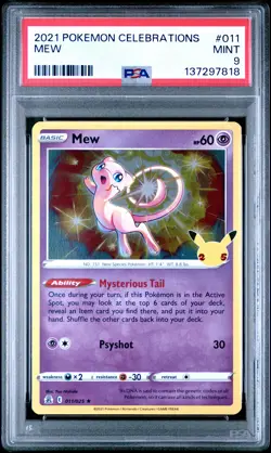 2021 POKEMON CELEBRATIONS #011 MEW PSA 9 - Image 1