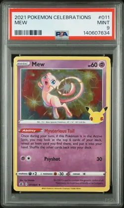 2021 POKEMON CELEBRATIONS #011 MEW PSA 9 - Image 1