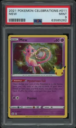 2021 POKEMON CELEBRATIONS #011 MEW PSA 9 - Image 1