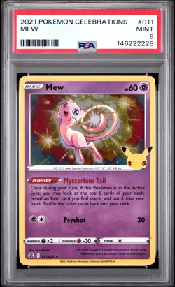 2021 POKEMON CELEBRATIONS #011 MEW PSA 9 - Image 1