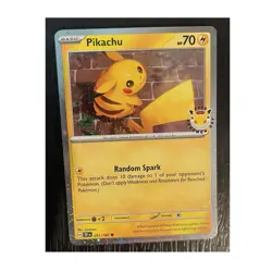 Pikachu 051/162 2026 Pokemon Day Stamped Holo English Pokemon TCG 70 HP Basic - Image 1