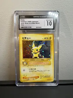 Neo Pichu Japanese CGC 10 MINT Holo 2000 Pokemon Gold Silver to a New World 172 - Image 2