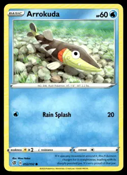 Arrokuda SWSH02: Rebel Clash 052/192 MP Pokemon TCG | Buy 1 Get 2 Free - Image 1